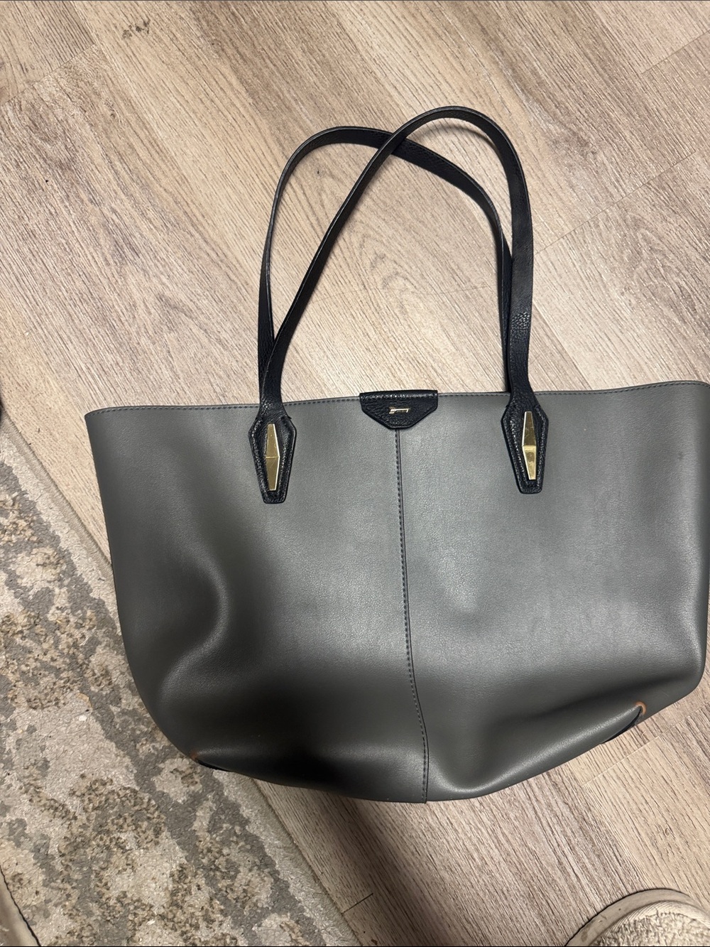 Gianni Bini Gray Tote with Black Handles